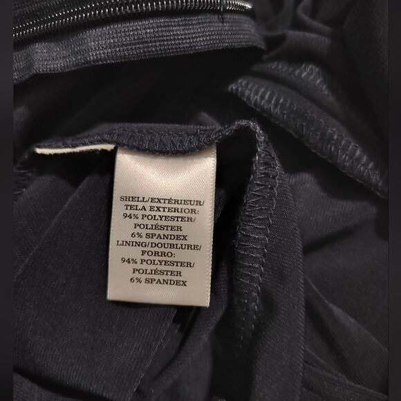 Ann Taylor Navy Blue White Belted Sleeveless Straight Leg Casual Jumpsuit Size 8 - Picture 12 of 14